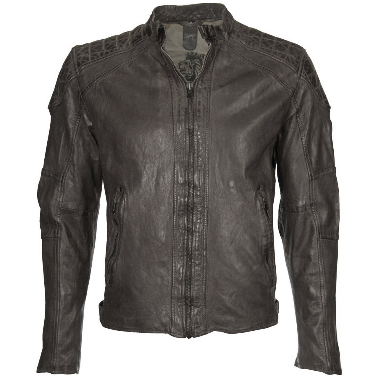 Geaca de Piele Naturala Barbati Gipsy Grafit Wesley LAWOV – IMBRACAMINTE