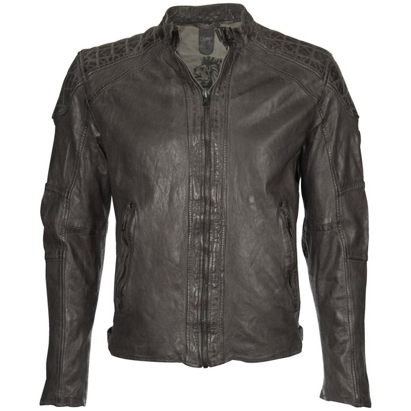 Geaca de Piele Naturala Barbati Gipsy Grafit Wesley LAWOV – IMBRACAMINTE