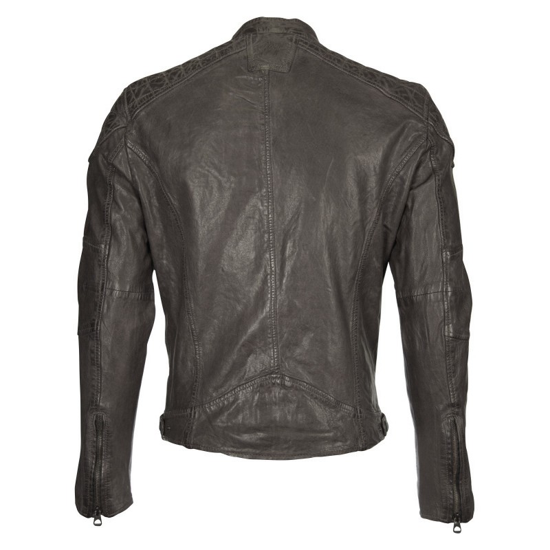 Geaca de Piele Naturala Barbati Gipsy Grafit Wesley LAWOV – IMBRACAMINTE