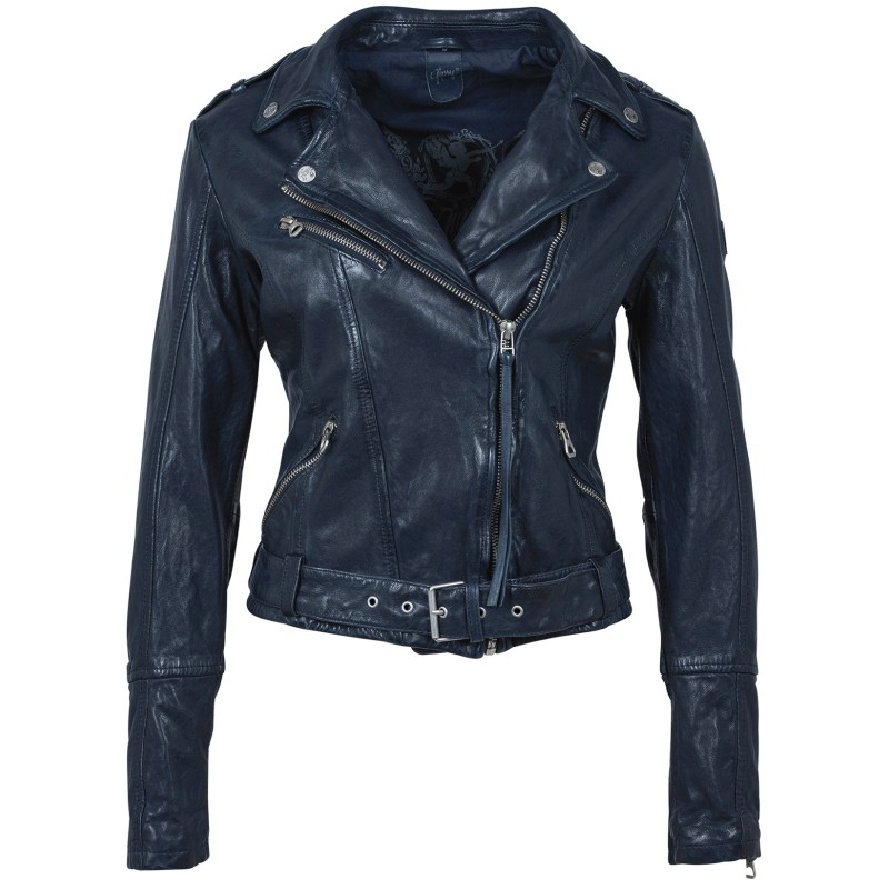 Geaca de Piele Naturala Dama Gipsy Bleumarin Wild W18 LAWOV – IMBRACAMINTE