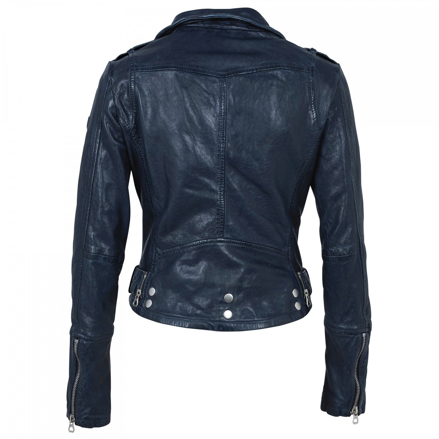 Geaca de Piele Naturala Dama Gipsy Bleumarin Wild W18 LAWOV – IMBRACAMINTE