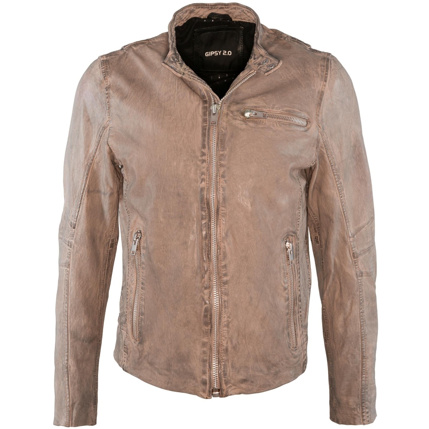 Geaca de Piele Naturala Barbati Gipsy Gri Young SF LAWOV – IMBRACAMINTE