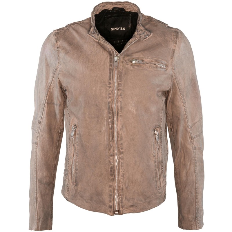 Geaca de Piele Naturala Barbati Gipsy Gri Young SF LAWOV – IMBRACAMINTE