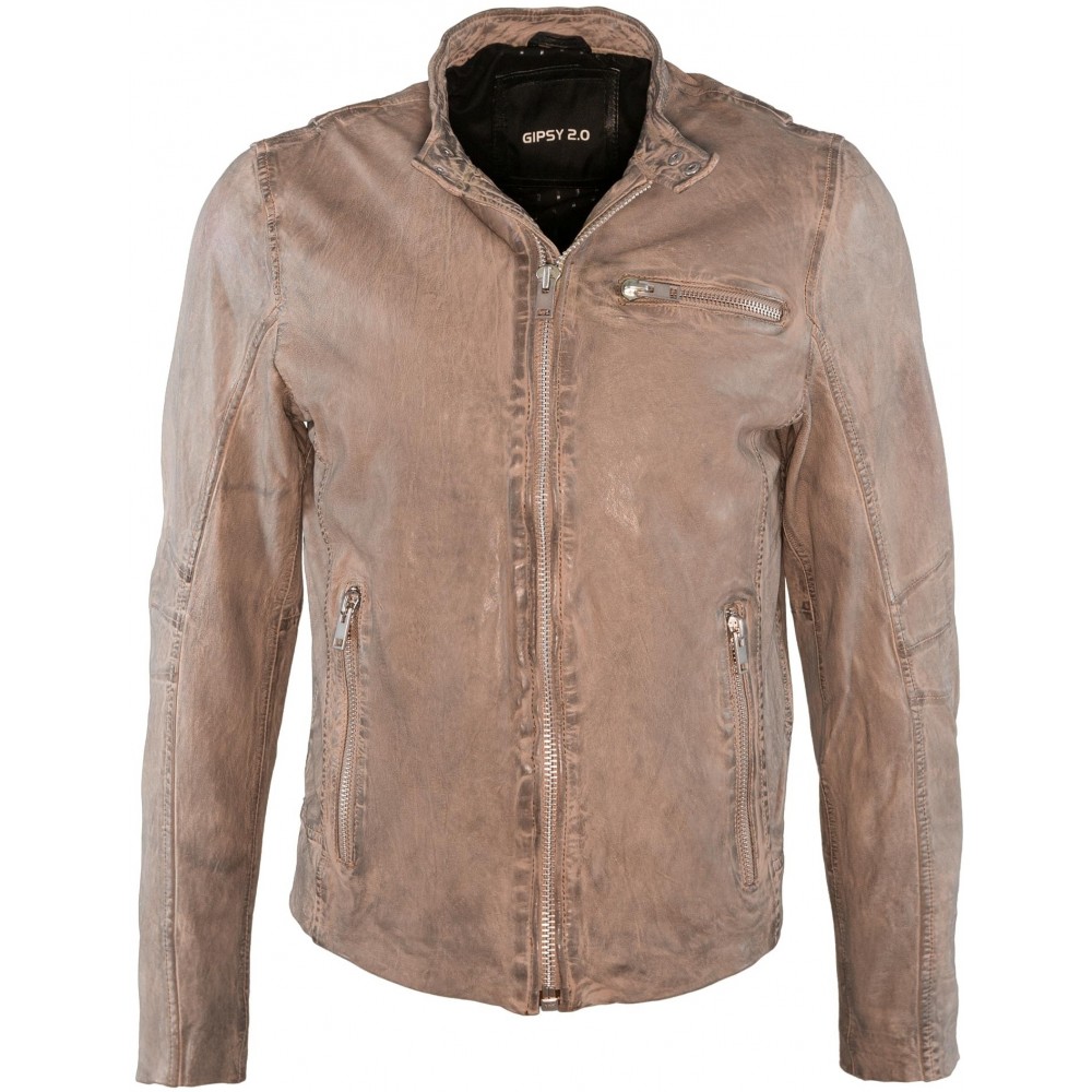 Geaca de Piele Naturala Barbati Gipsy Gri Young SF LAWOV Geaca de Piele Naturala Barbati Gipsy Gri Young SF LAWOV - readytowear