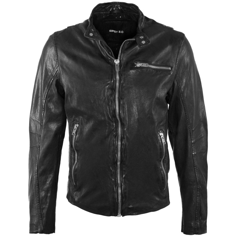 Geaca de Piele Naturala Barbati Gipsy Neagra Young SF LAWOV – IMBRACAMINTE