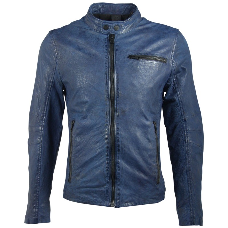 Geaca de Piele Naturala Barbati Gipsy Albastra Young W18 SF LVWW – Black Friday