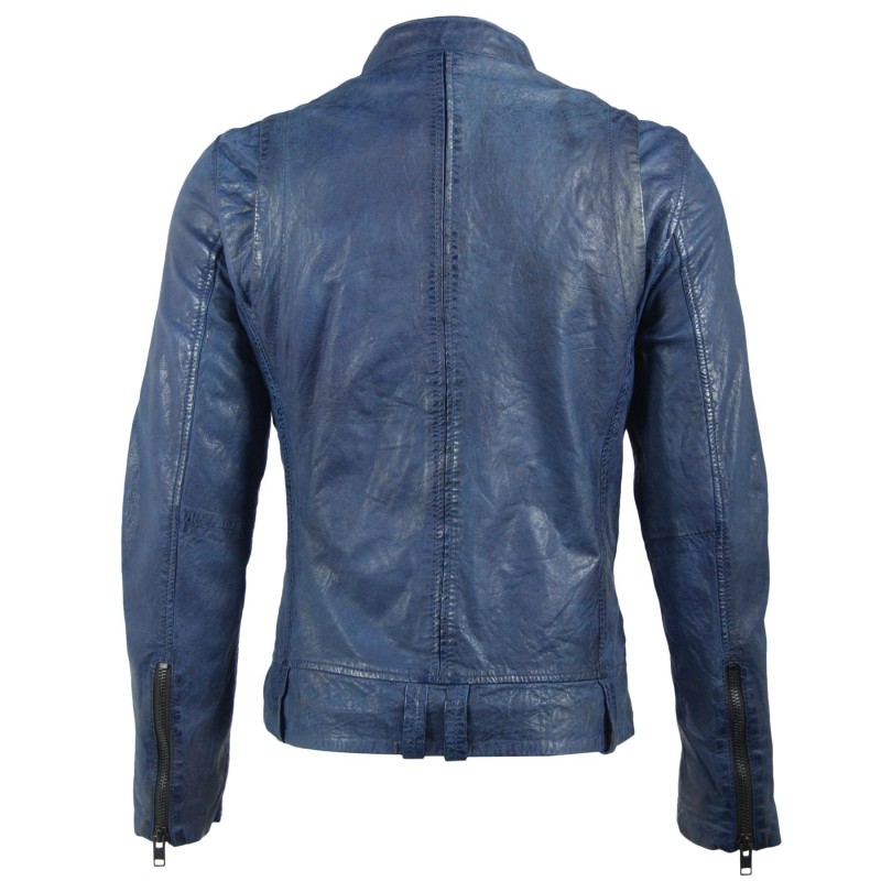 Geaca de Piele Naturala Barbati Gipsy Albastra Young W18 SF LVWW – Black Friday