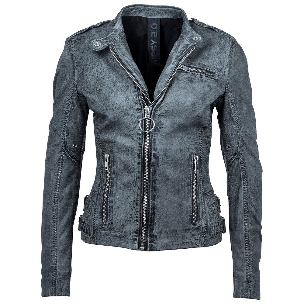 Geaca de Piele Naturala Dama Gipsy Gri Inchis Zela SF LVWW Geaca de Piele Naturala Dama Gipsy Gri Inchis Zela SF LVWW - readytowear