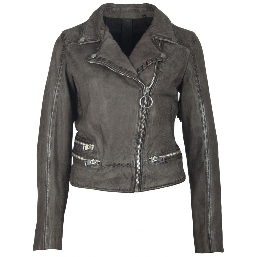Geaca de Piele Naturala Dama Gipsy Gri Inchis Zoe SF LVWW Geaca de Piele Naturala Dama Gipsy Gri Inchis Zoe SF LVWW - readytowear