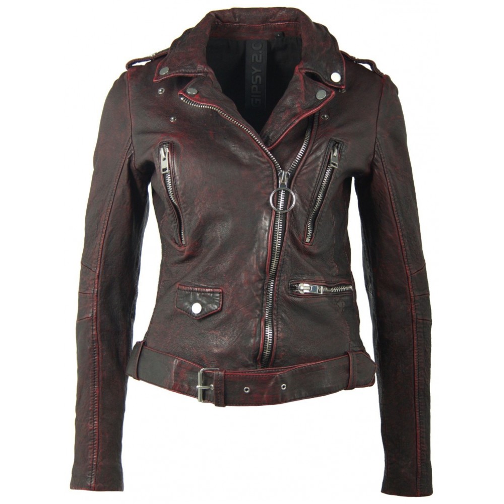 Geaca de Piele Naturala Dama Gipsy Visinie Zofia SF LATOV Geaca de Piele Naturala Dama Gipsy Visinie Zofia SF LATOV - readytowear