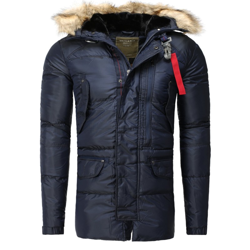 Geaca de Iarna Barbati Young & Rich Bleumarin 439 – IMBRACAMINTE