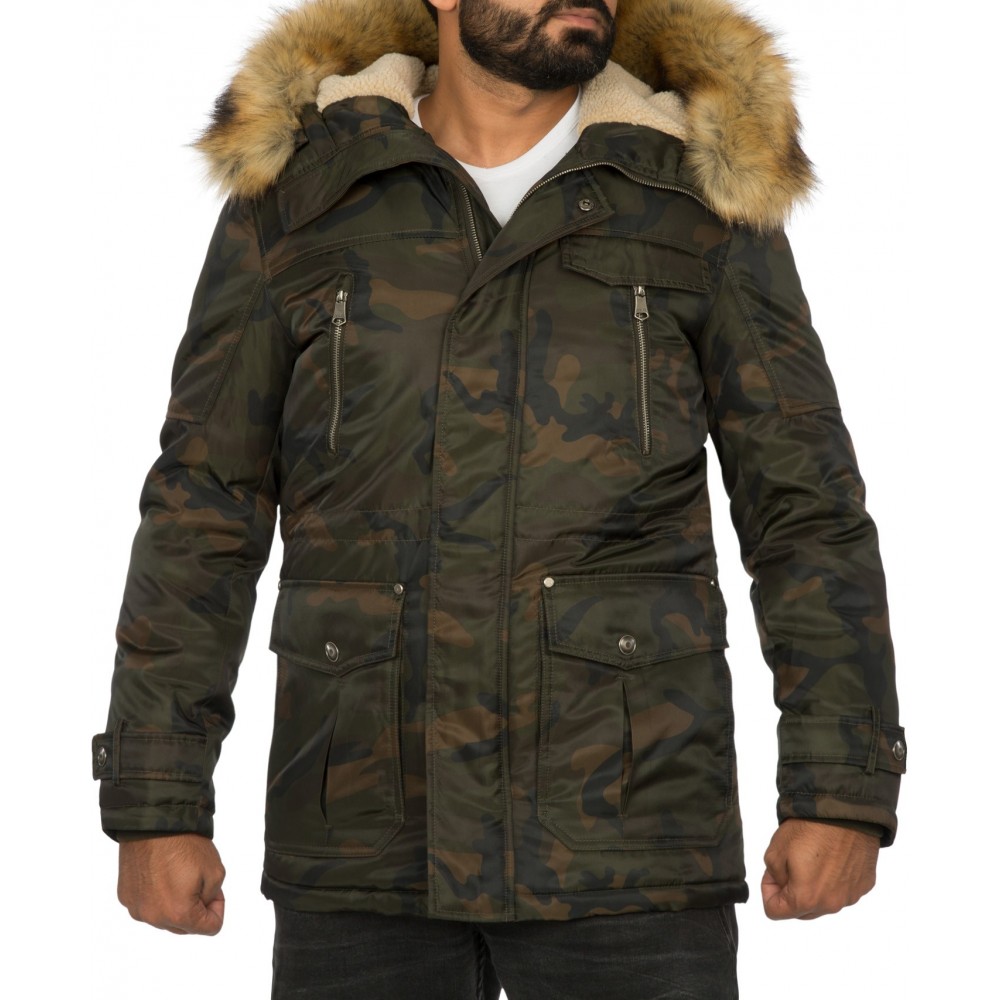 Geaca de Iarna Barbati Young & Rich Camuflaj 457 geci de piele - readytowear.ro