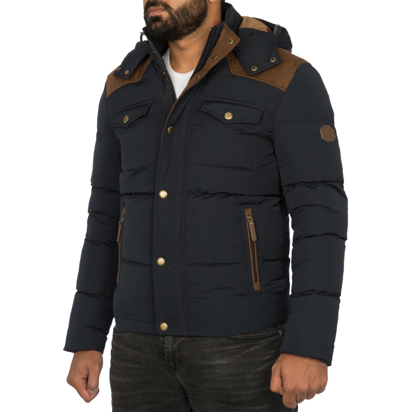 Geaca de Iarna Barbati Young & Rich Bleumarin 458 – Black Friday