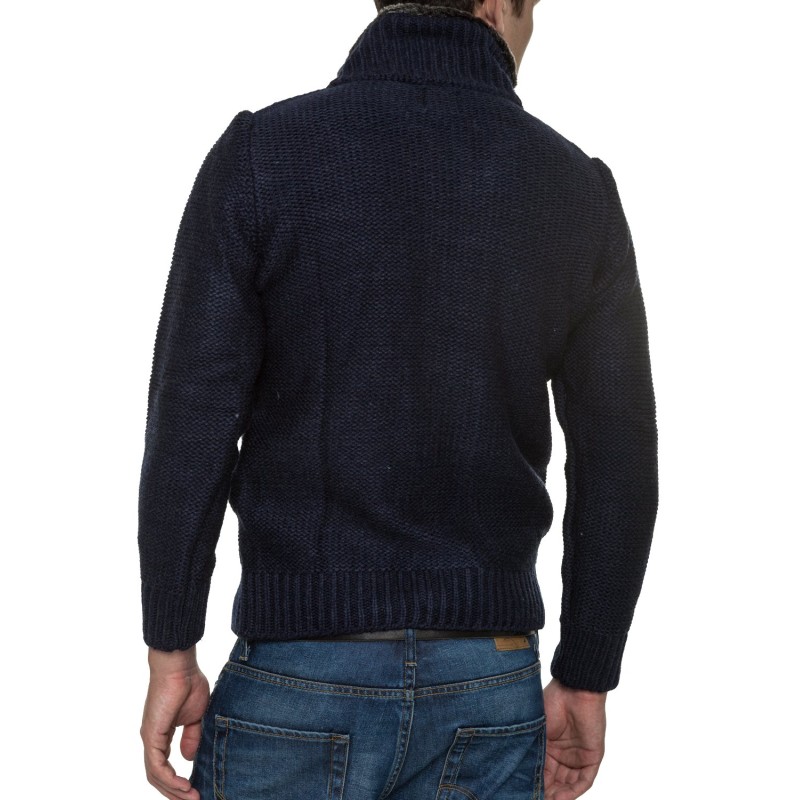 Jacheta-Pulover Tricotat Barbati Carisma Bleumarin 7169 – IMBRACAMINTE