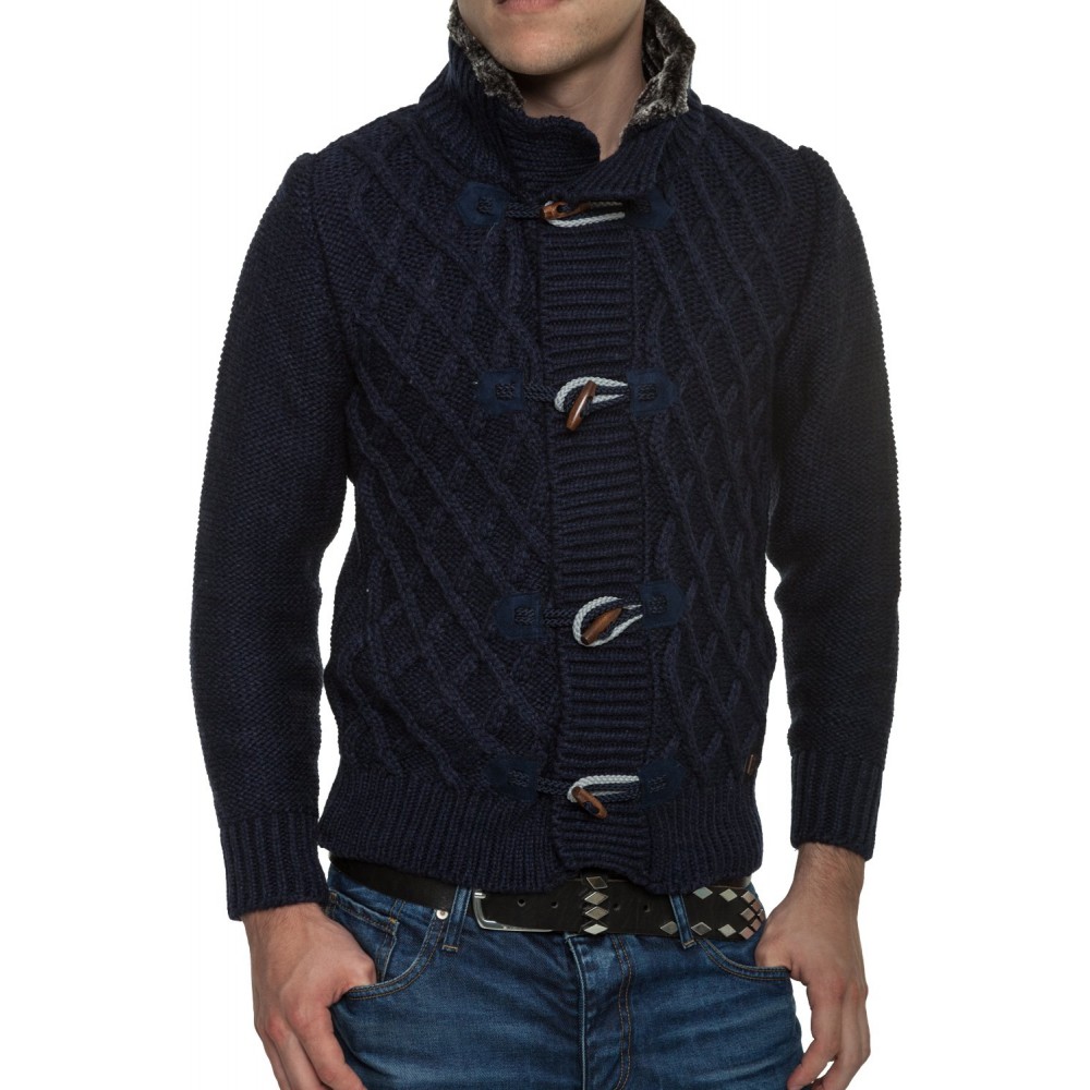 Jacheta-Pulover Tricotat Barbati Carisma Bleumarin 7169 Jacheta-Pulover Tricotat Barbati Carisma Bleumarin 7169 - readytowear.ro