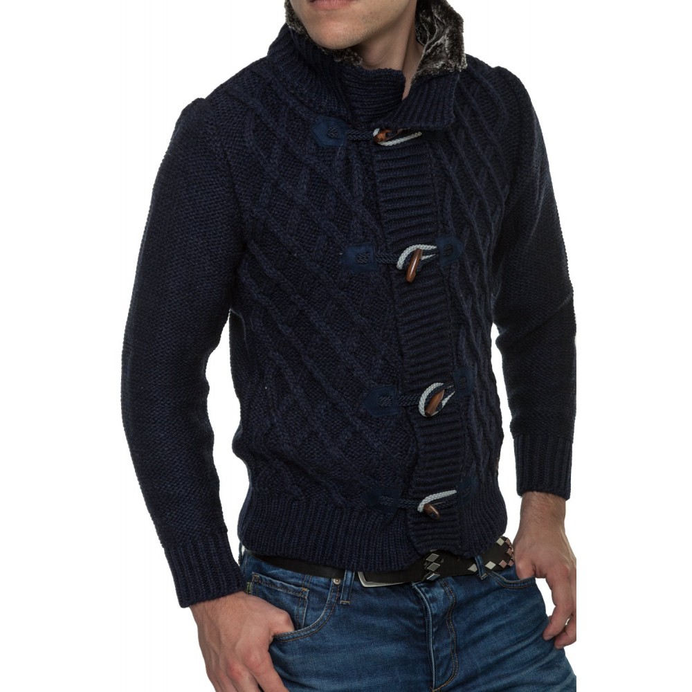 Jacheta-Pulover Tricotat Barbati Carisma Bleumarin 7169 Jacheta-Pulover Tricotat Barbati Carisma Bleumarin 7169 - readytowear