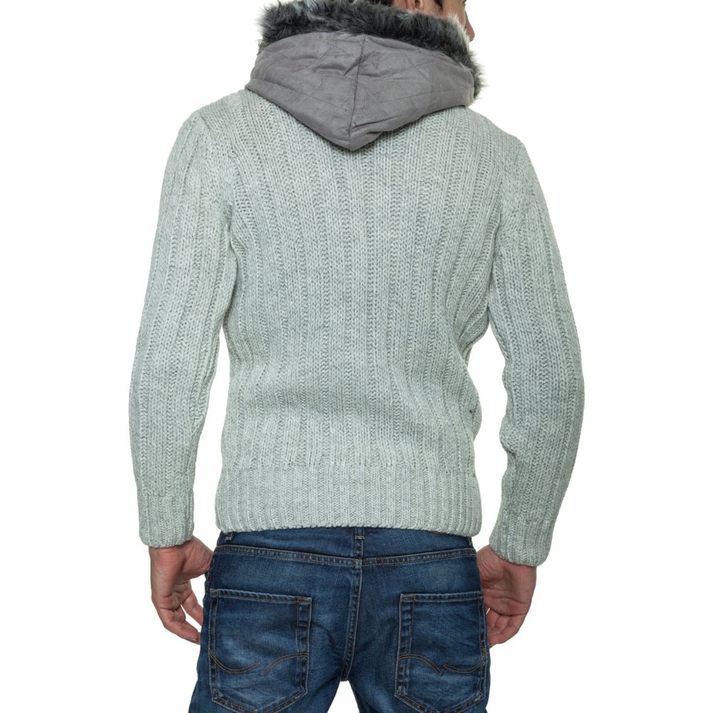 Jacheta-Pulover Tricotat Barbati Carisma Ecru 7173 Jacheta-Pulover Tricotat Barbati Carisma Ecru 7173 - readytowear.ro