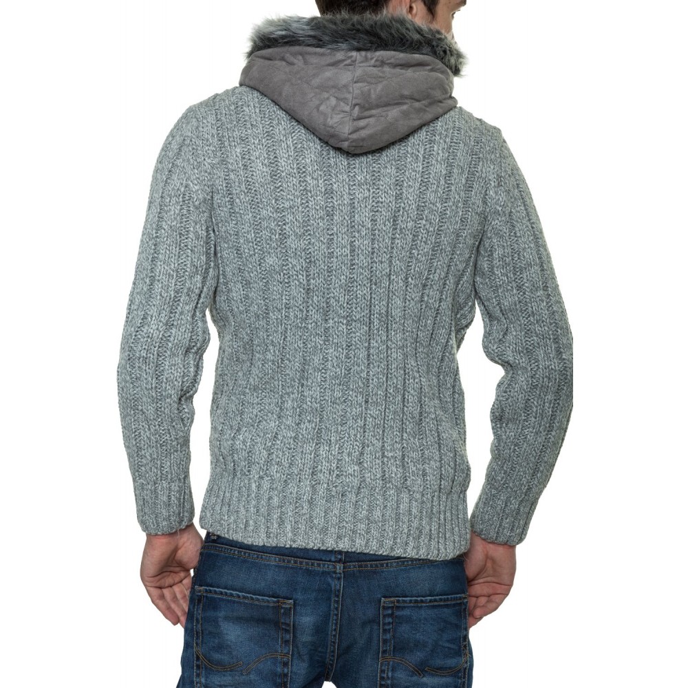 Jacheta-Pulover Tricotat Barbati Carisma Gri 7173 Jacheta-Pulover Tricotat Barbati Carisma Gri 7173 - readytowear.ro