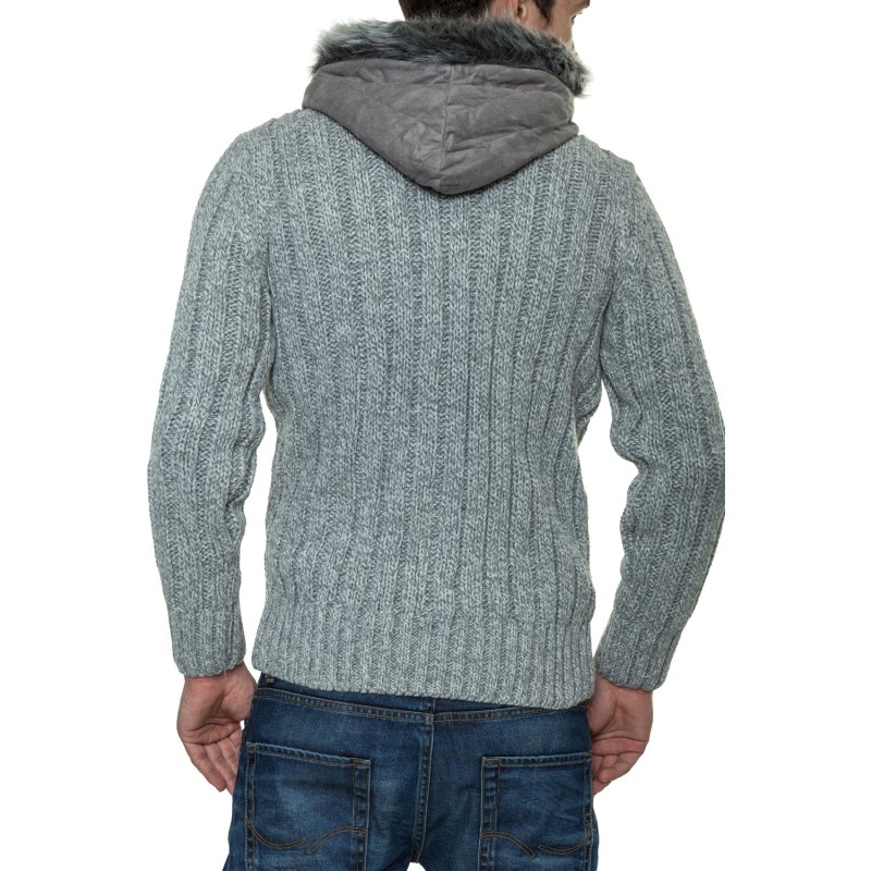 Jacheta-Pulover Tricotat Barbati Carisma Gri 7173 – IMBRACAMINTE