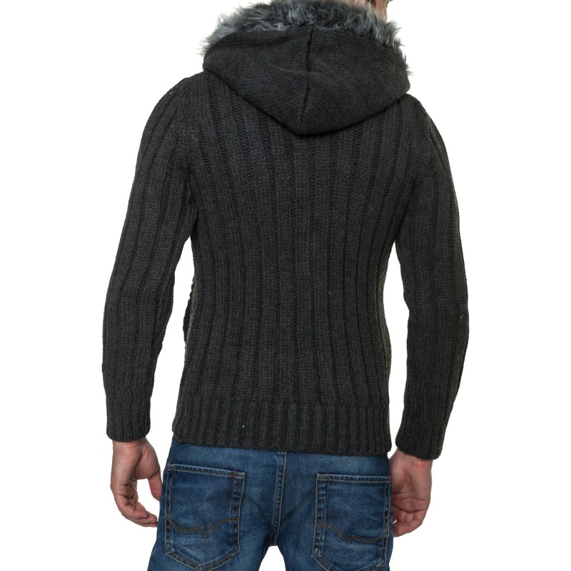 Jacheta-Pulover Tricotat Barbati Carisma Antracit 7179 – IMBRACAMINTE