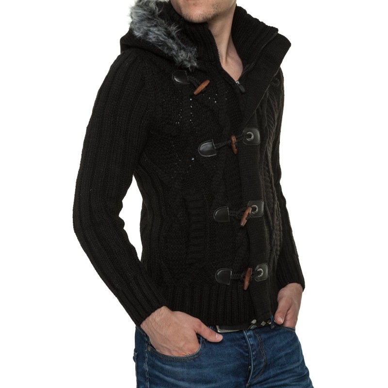 Jacheta-Pulover Tricotat Barbati Carisma Negru 7179 – Black Friday