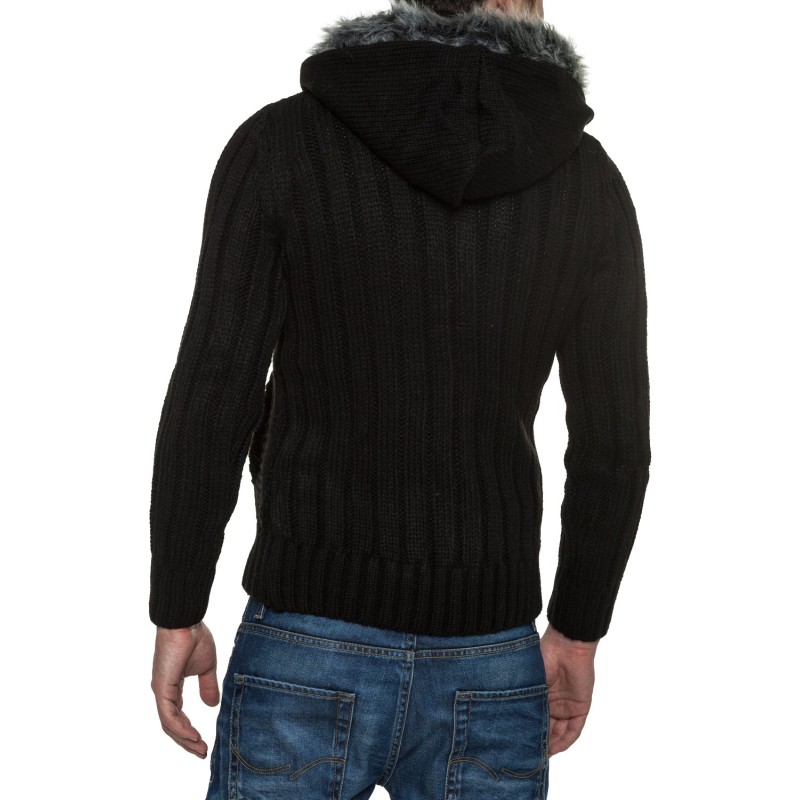 Jacheta-Pulover Tricotat Barbati Carisma Negru 7179 – Black Friday