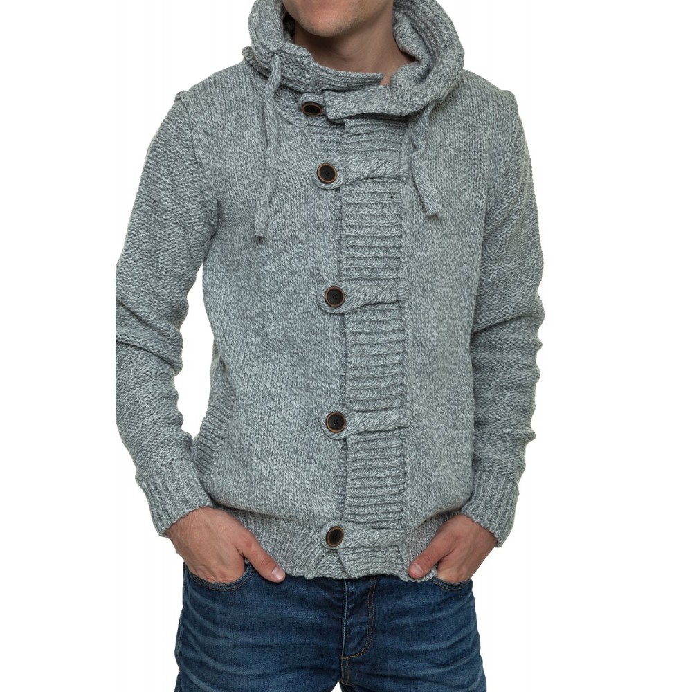 Jacheta-Pulover Tricotat Barbati Carisma Gri 7185 – IMBRACAMINTE