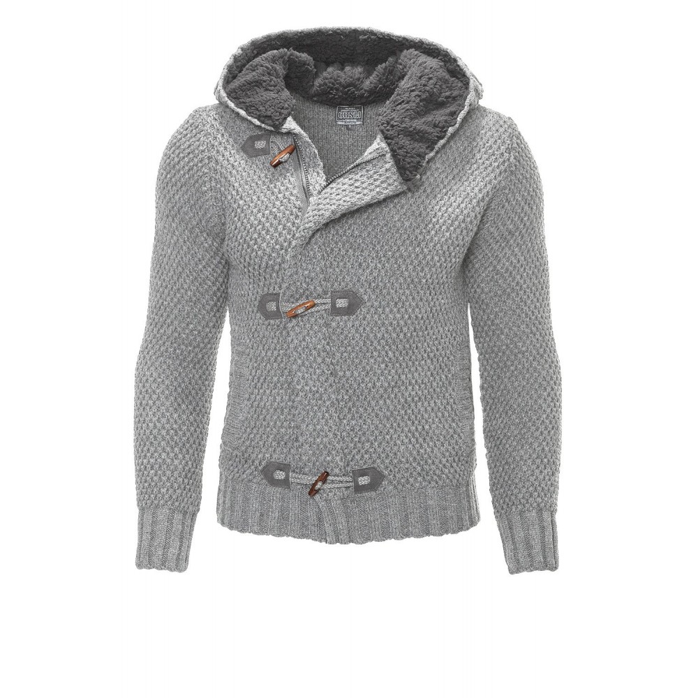 Jacheta Tricotata Barbati Carisma Gri 7215 – Black Friday