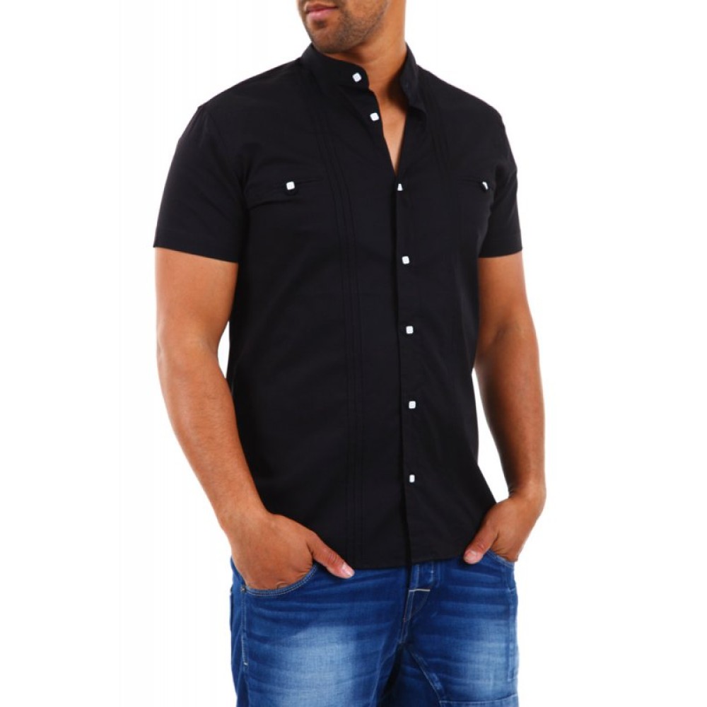 Camasa cu maneca scurta Barbati Carisma Neagra 9006 geci de piele - readytowear.ro