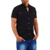 Camasa cu maneca scurta Barbati Carisma Neagra 9006 geci de piele - readytowear.ro