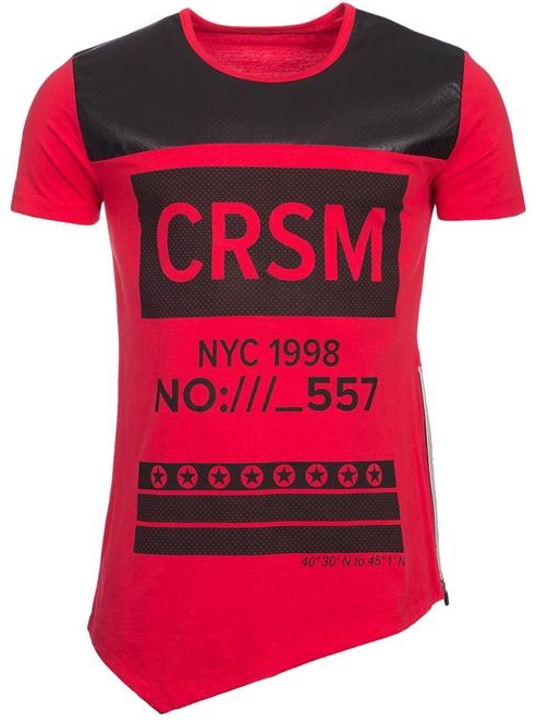 Tricou Barbati Carisma Rosu 4234 Asimetric