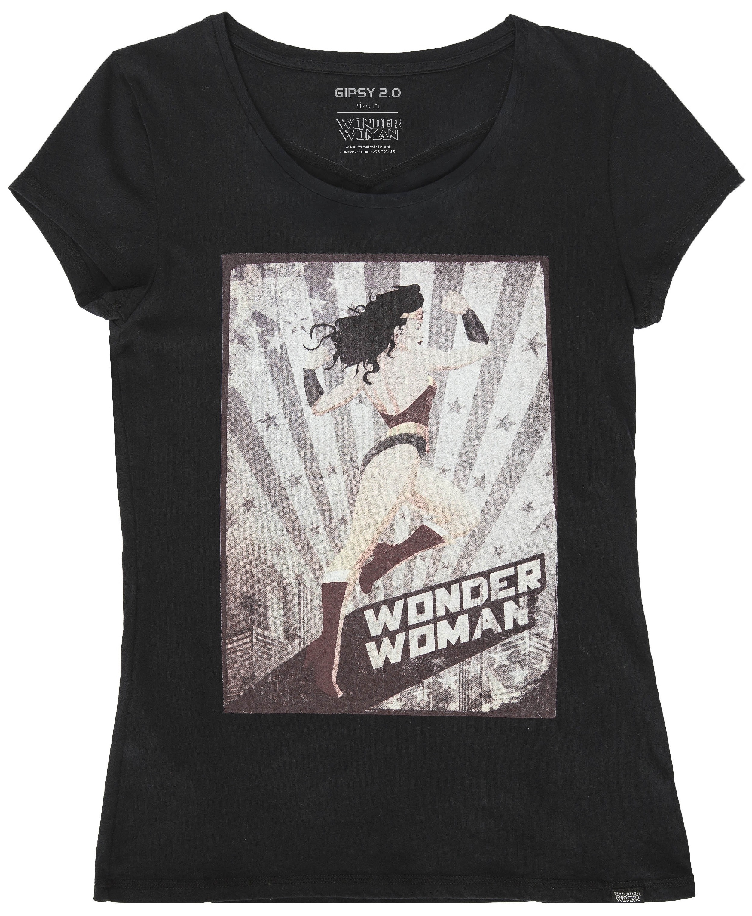 Tricou Dama Gipsy Negru Wonder Woman