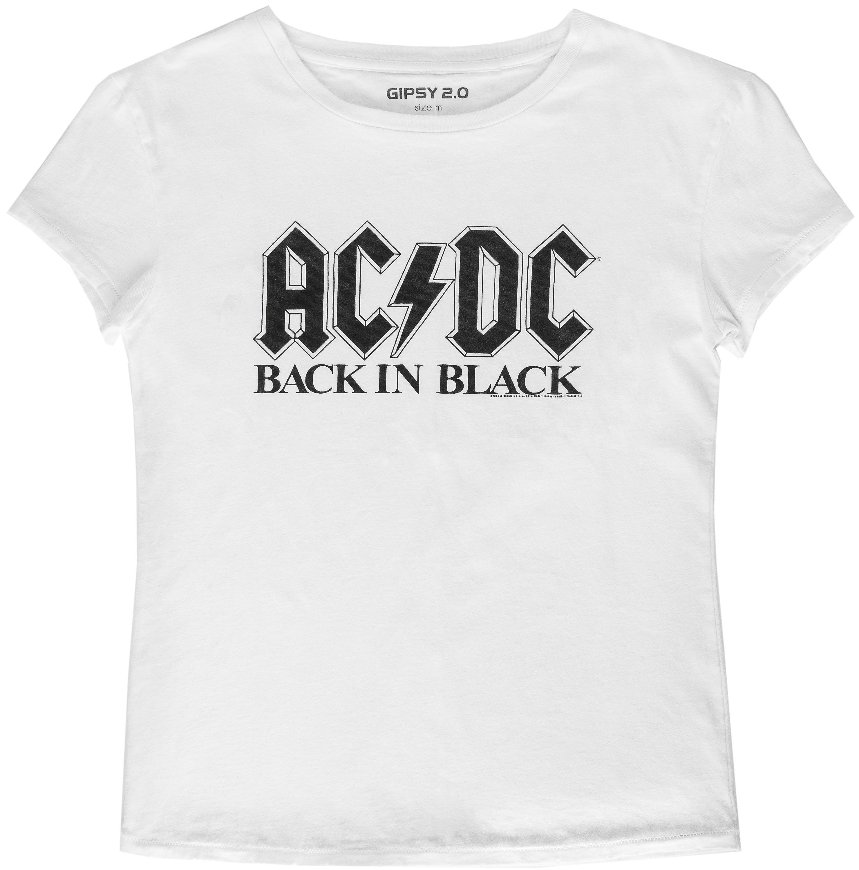 Tricou Dama Gipsy Alb AC DC Back in Black
