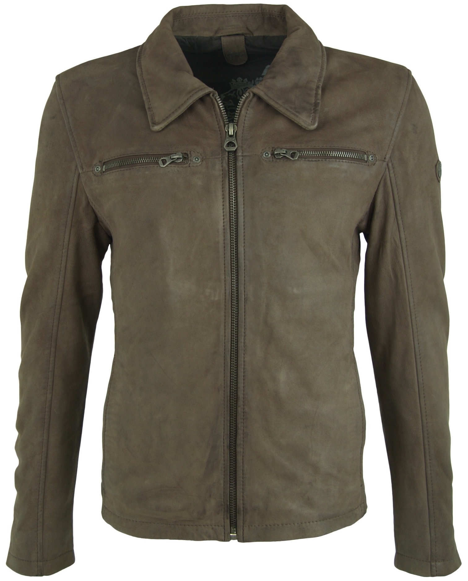 Geaca de Piele Naturala Barbati Gipsy Olive Bart W17 LABONV