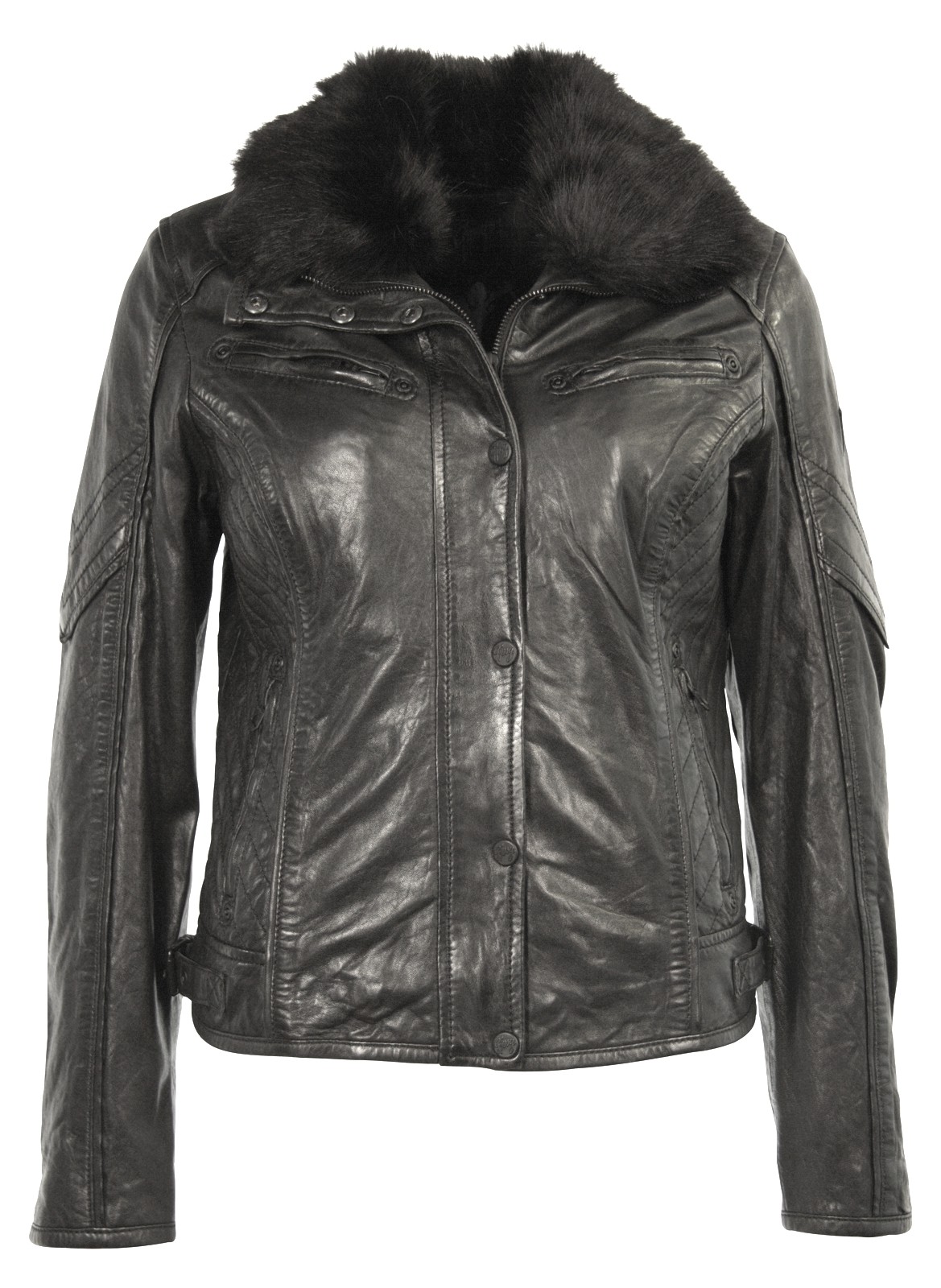 Geaca de Piele Naturala Dama Gipsy Neagra Dibah NSLONTV W