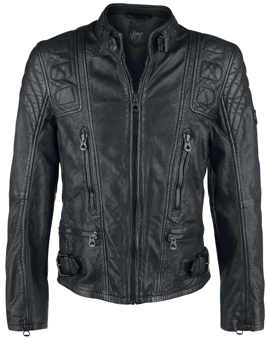 Geaca de Piele Naturala Barbati Gipsy Neagra Highway 2 SF LAGIV