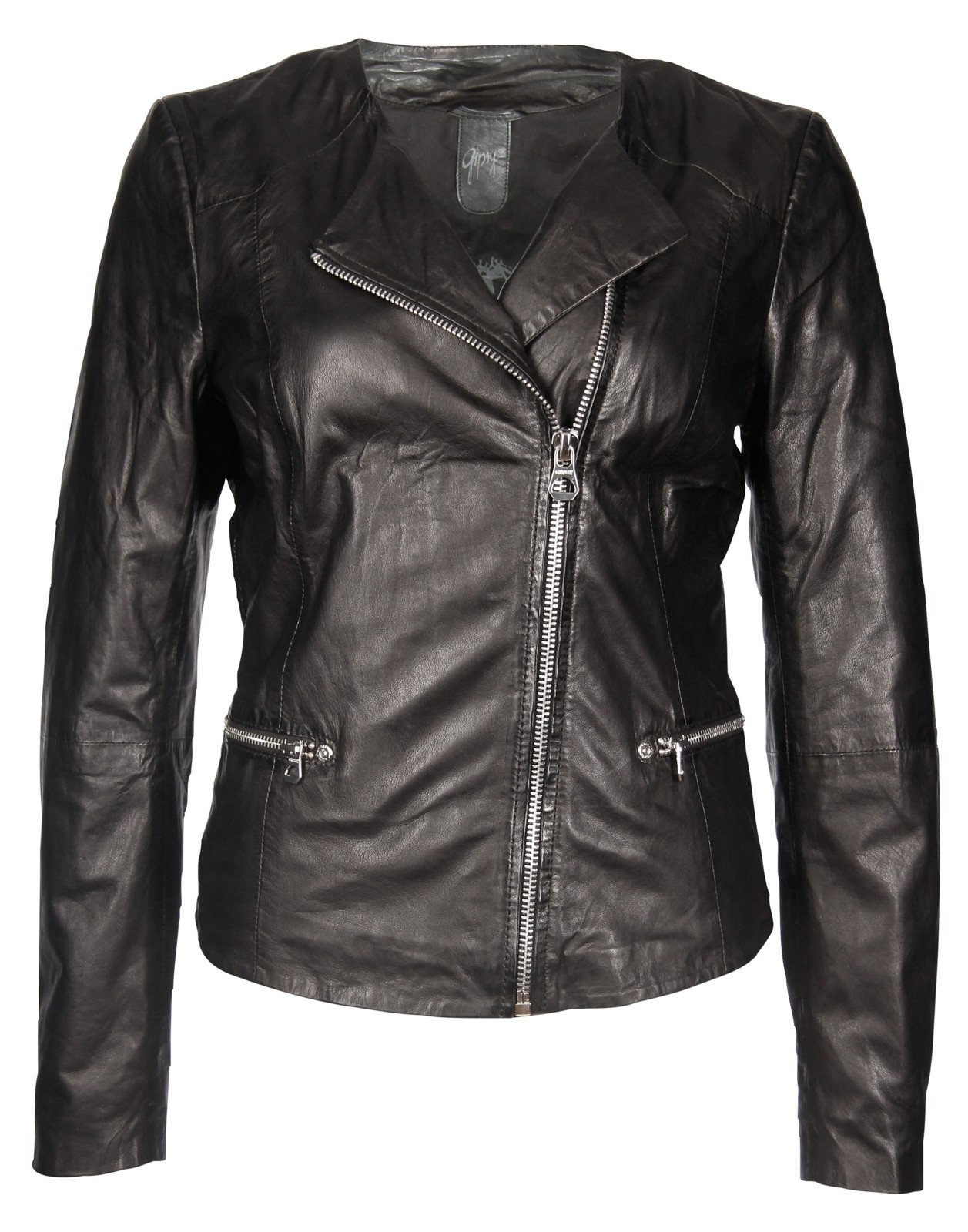 Geaca de Piele Naturala Dama Gipsy Neagra Kiara W17 LASV