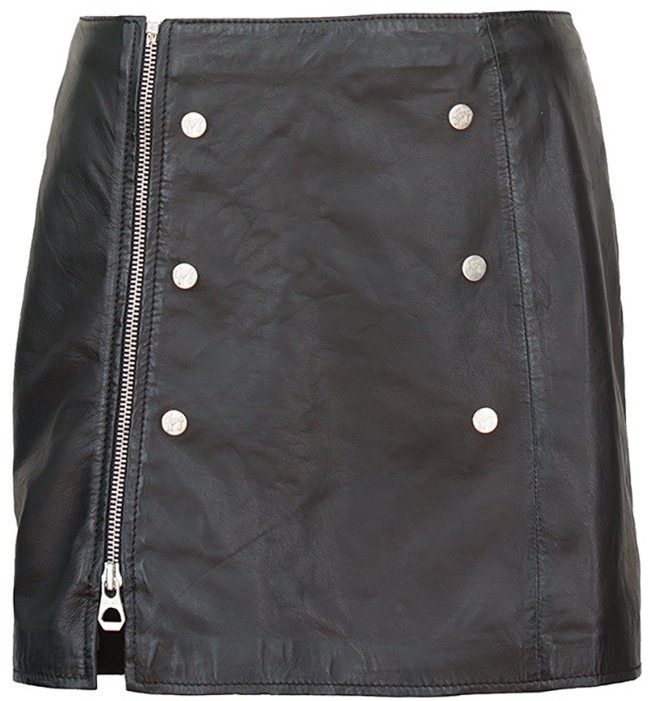 Fusta de Piele Naturala Gipsy Neagra Reny LASV