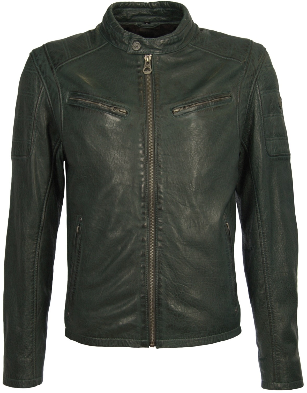 Geaca de Piele Naturala Barbati Gipsy Verde-Kaki Riley 2 NSLBV