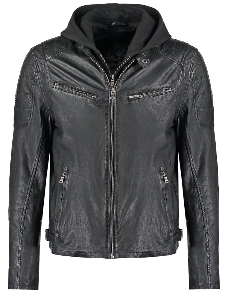 Geaca de Piele Barbati Gipsy Neagra Riley LVW