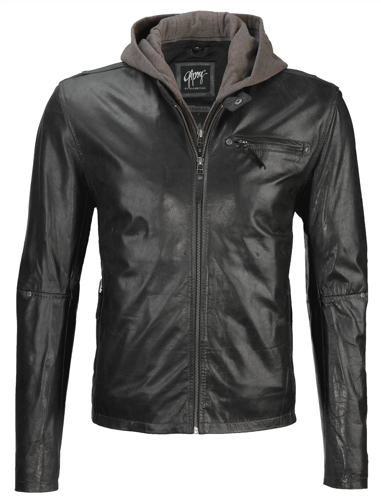 Geaca de Piele Naturala Barbati Gipsy Neagra Speedo LACRUV