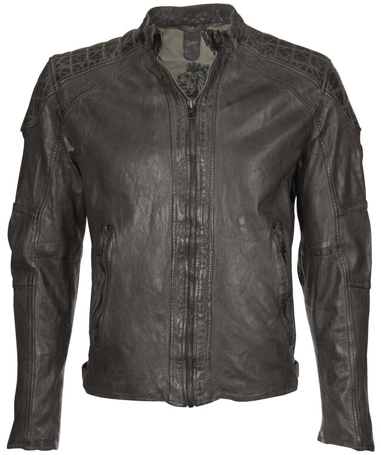 Geaca de Piele Naturala Barbati Gipsy Grafit Wesley LAWOV