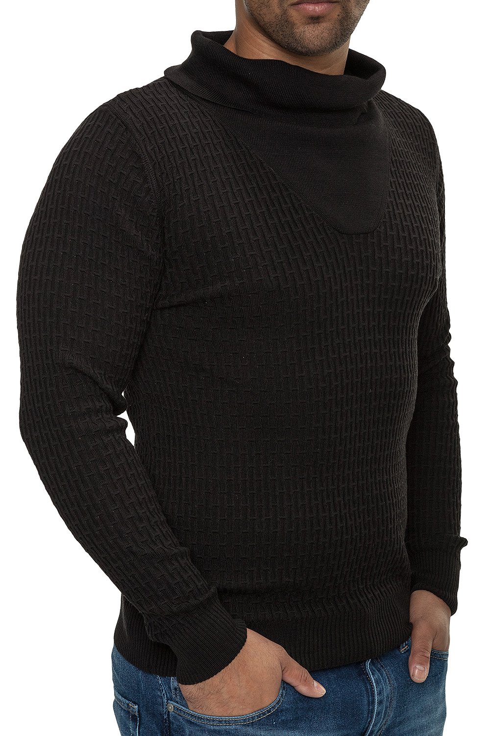 Pulover Barbati din Tricot Fin Carisma Negru 7132